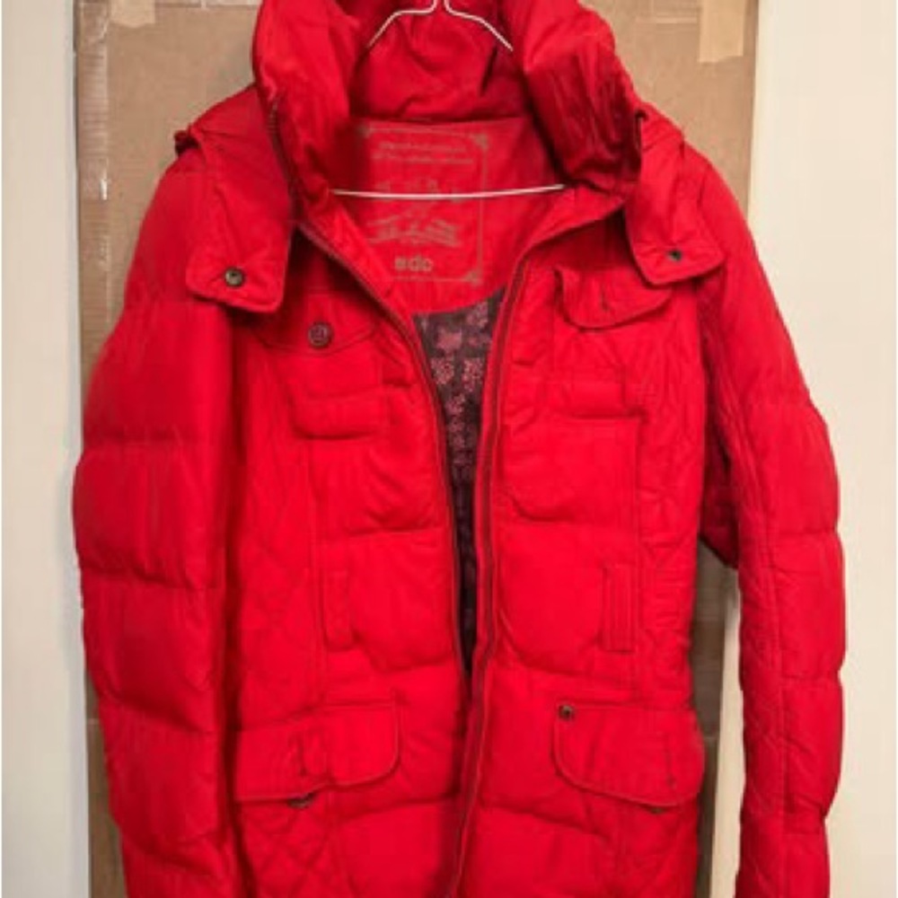 Simons Vibrant Red Puffer Jacket